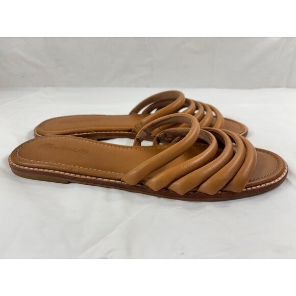 Madewell Addie Leather Slide Sandal in Desert Camel Tan Women's Size 9 - Picture 2 of 11